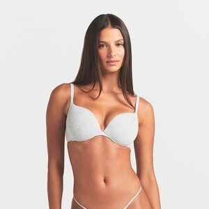 SKIMS Everyday Cotton Ultimate Bra in Light Heather Grey 32C